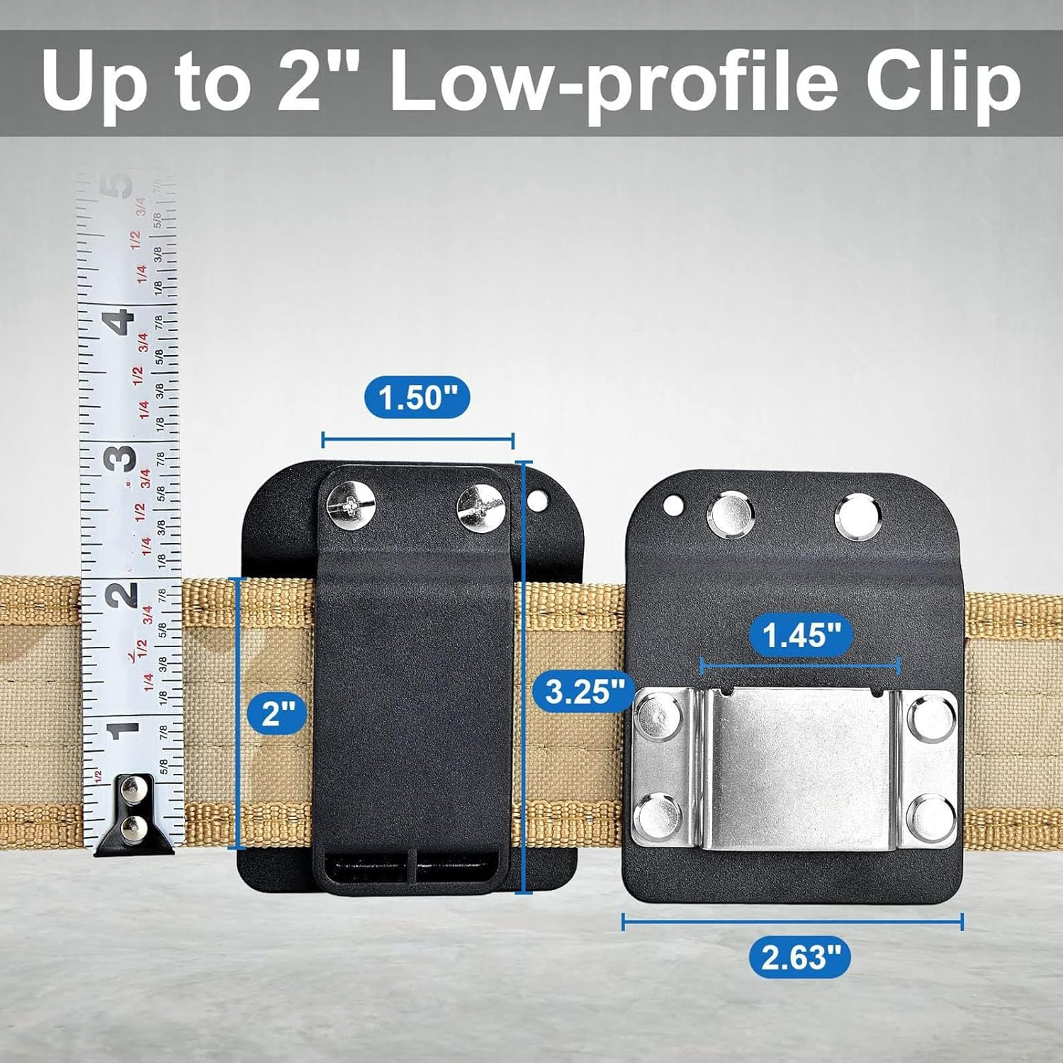 Jectse Stainless Steel Drill Belt Holder, Extended Length, Black, 2 Inch, Tool Holster, Tool Belt Holder image number 4