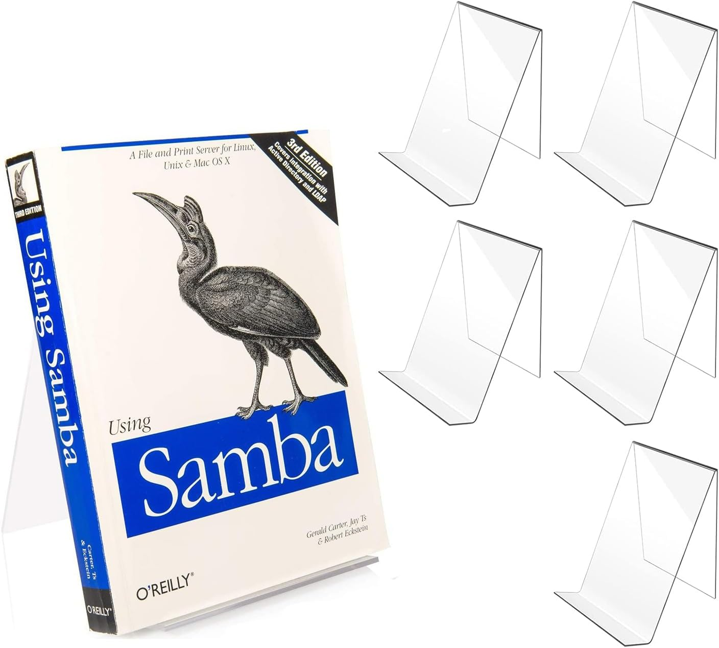 6 Pack Acrylic Book Stand, Clear Display Holder, Cookbook Stand for Display and Reading Cookbooks,Books, Notebooks, Plate, Artworks- Home and Office image number 1