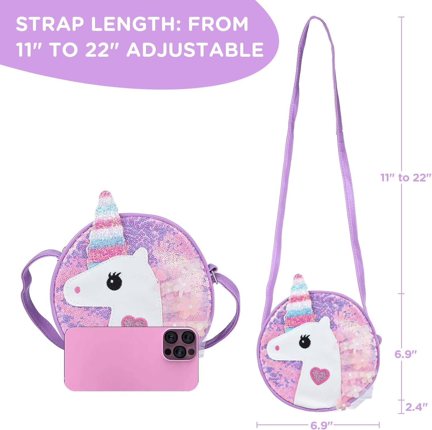 Niceup Unicorn Jewelry Gift Set for Little Girls, Princess Dress-Up Play Jewelry Toys with Purple Unicorn Purse Necklaces Bracelets Earrings Rings Hair Clips, Christmas Birthday Gift for Girls Age 4-7 image number 4