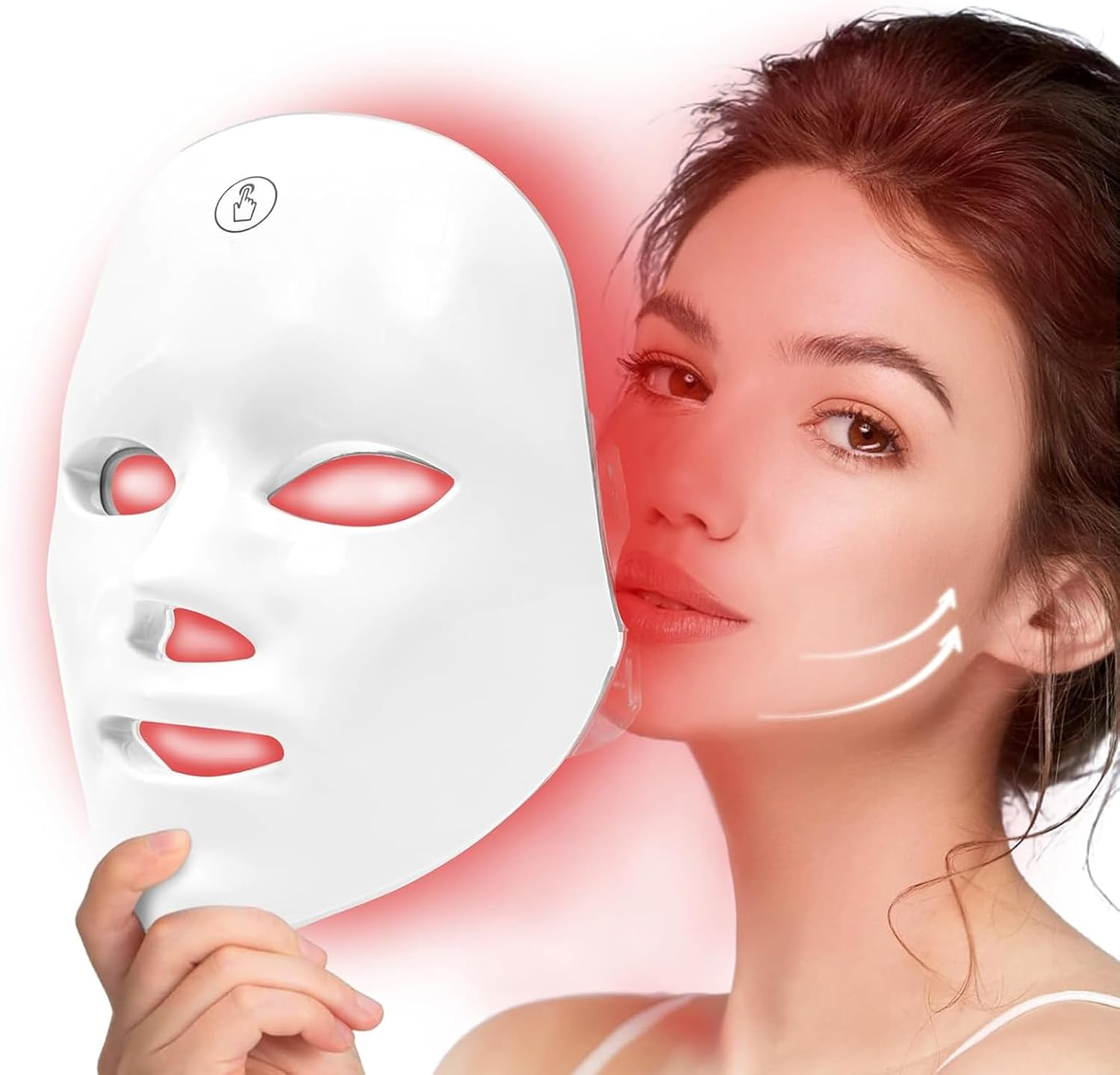 Anberyoo Red Light Therapy Face Mask, 7 Color Led Face Mask Light Therapy Used for Anti-Aging, Rechargeable Portable Cordless Facial Care/Beauty Device Can Be Used at Home or While Traveling