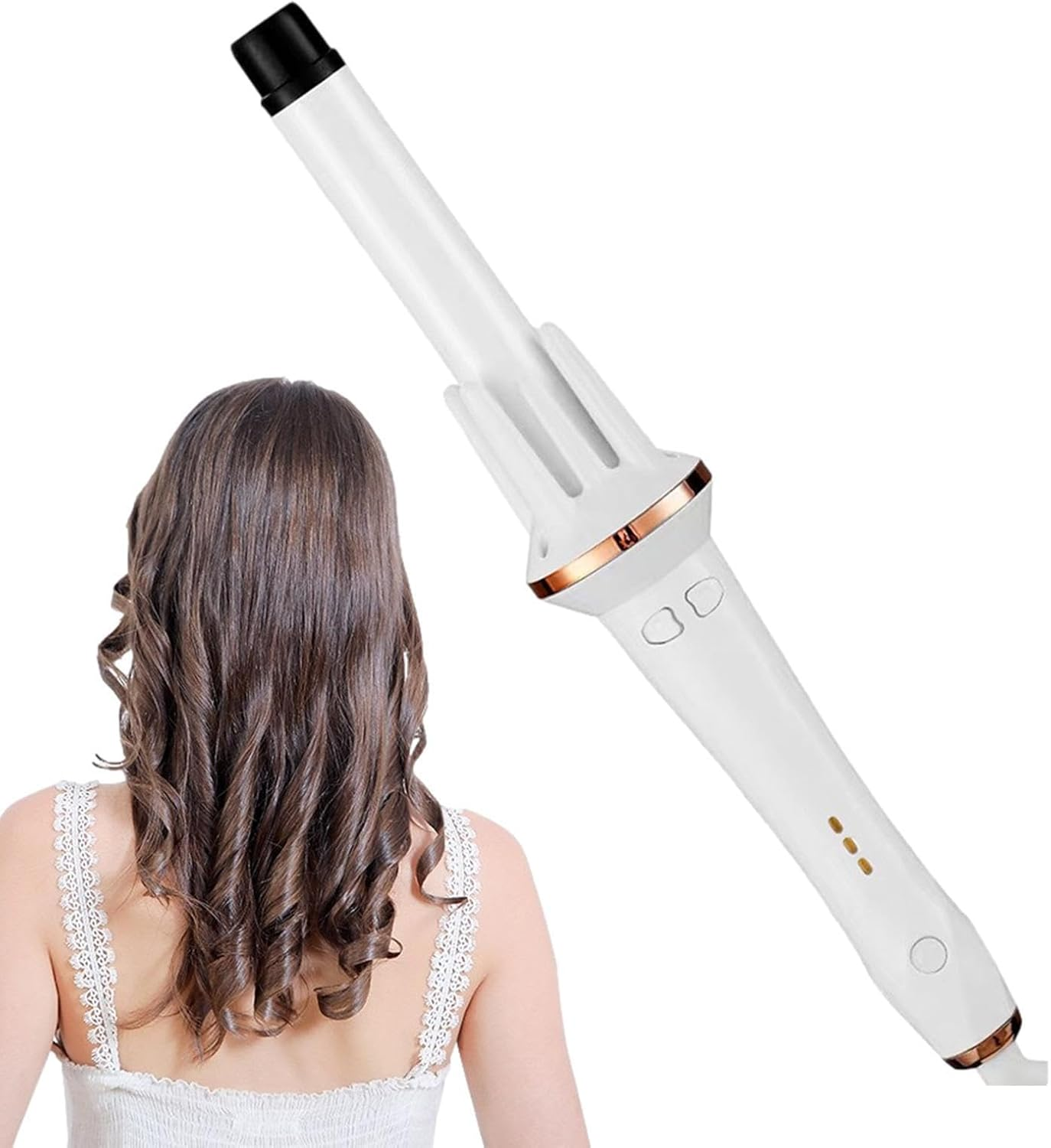 Automatic Curling Iron &ndash; Loose Curl Iron, Heat Styling Tool | Rotation Hair Curler Wand, Rechargeable Iron Hair Use, Smooth Curling Machine for Quick Travel Styling, Everyday Loose Curl Creation image number 3
