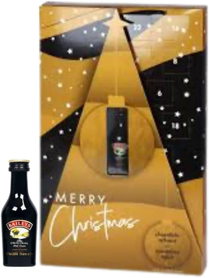 Baileys Advent Calendar 2024 - Alcohol Chocolate Advent for Adults - Baileys Minuature 5Cl Bottle and 24 Chocolates Gift Set Christmas - Irish Cream Flavour - Secret Santa