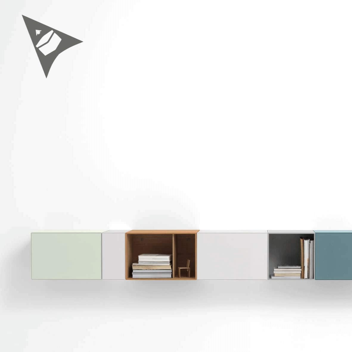 Qibla Direction Pointer (2Pk) - Wall/Ceiling Decal Sticker (S005M) (Grey) - Black image number 2