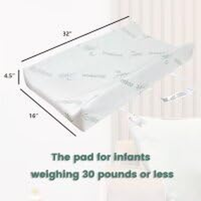 Fond + Found Waterproof Changing Pad, Washable Bamboo Cover Contour Diaper Changing Pad for Baby Changing Table Pad, Dresser Top, Hypoallergenic Cover image number 2