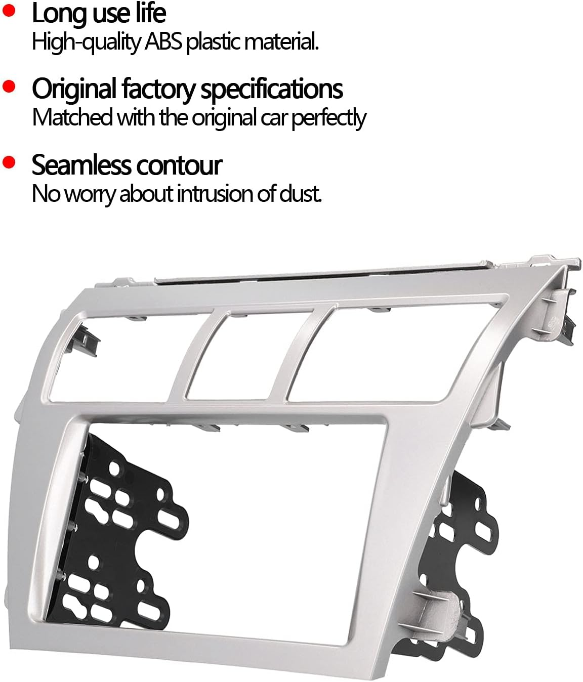 Radio Fascia, 2Din Car Stereo Navigation Refitted Dash Panel Kit Fit for Vios Belta Yaris Sedan, Car Dash Radio Fascia Panel Replacement, CD DVD Car Interior Decoration Accessories