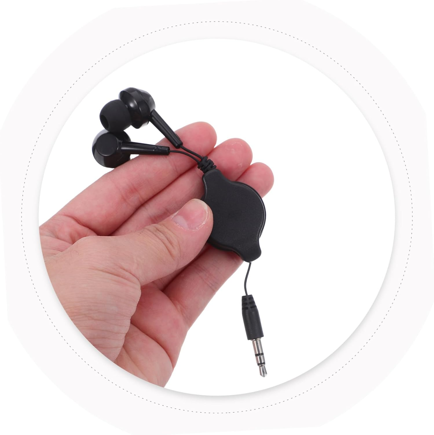 Housoutil 2Pcs Double-Pull Retractable Earbuds Ear Wired Headphones Cable for Travel Gym and Home Use image number 2