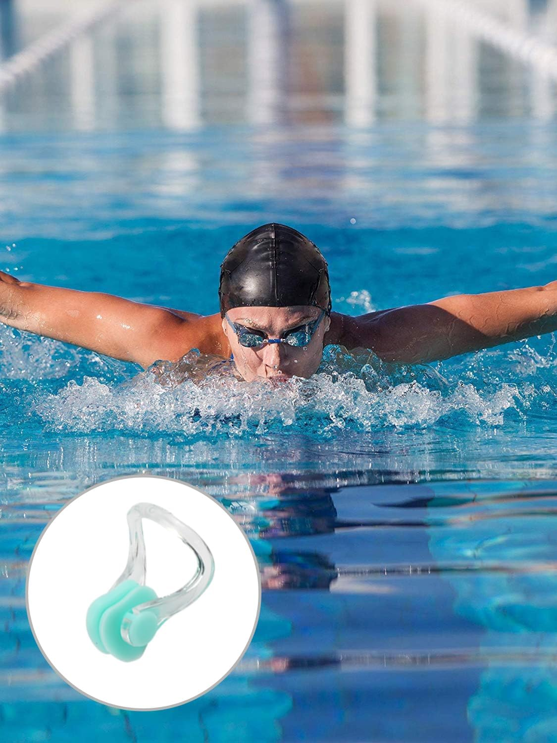 WADY 8Pcs/Pack Waterproof Silica Gel Swimming Nose Clip, Nose Clips Swimming, Swimming Nose Clips PVC Silicone Swimming Nose Plugs Swim Training Protector Plug for Adult Kids (8) image number 1