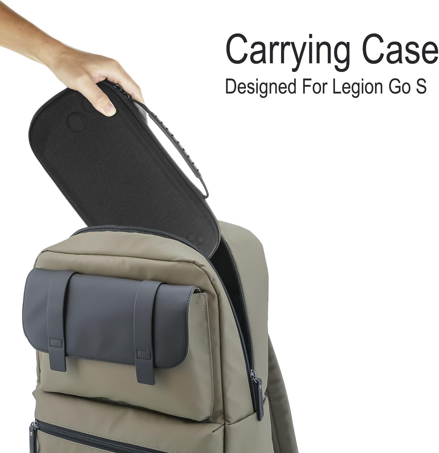 Digi-Tatoo 【Carry Case+Screen Protector】 Large Carrying Case Compatible with 2025 Lenovo Legion Go S 8" & Accessories, Shockproof Scratch-Proof Travel-Friendly Protective Hard Shell Suitcase - Black - White-2025 Legion Go S image number 7