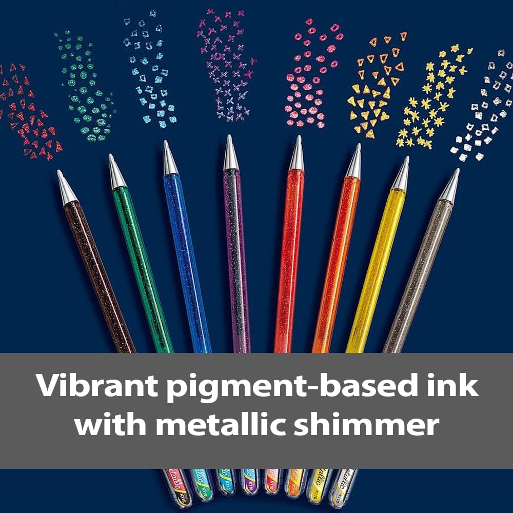 Pentel Hybrid Dual Metallic 1.0Mm Gel Pen One Wallet of 6 Assorted Colours (K110-6) image number 3