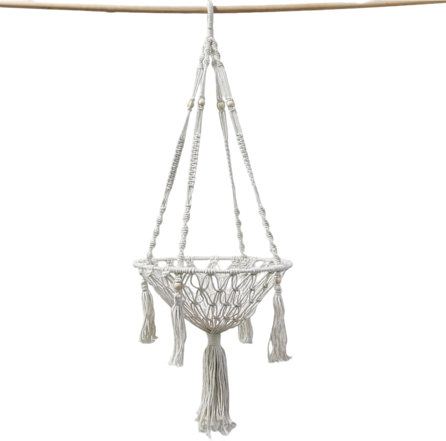 Macrame Cat Hammock - Macrame Cat Summer Bed - Cotton Rope Woven Net Decorative Basket for Cats and Puppies for Climbing Storage Bedside Desk Perch Windowside Outdoor image number 2