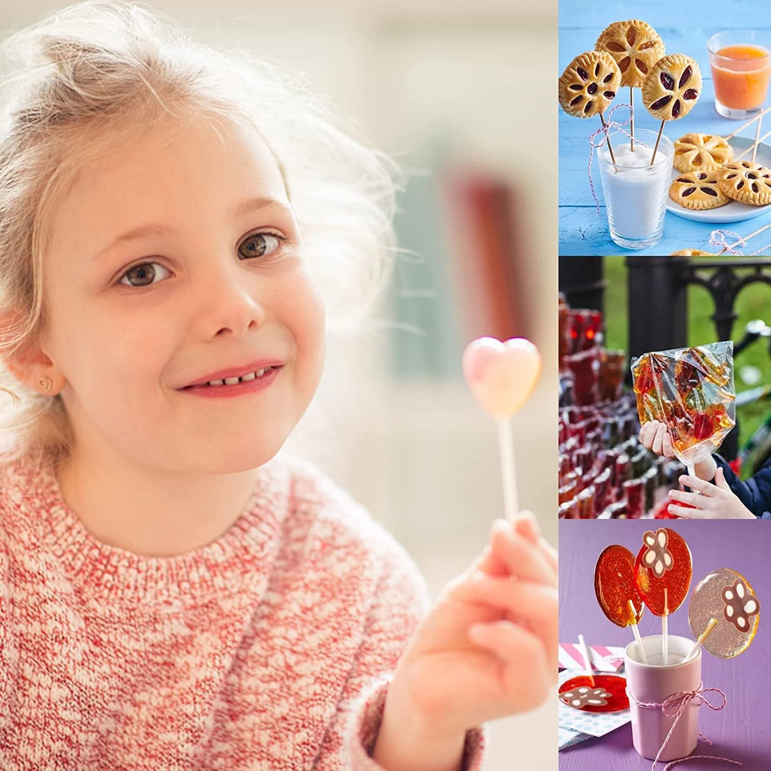 Cake Pop Sticks and Wrappers Kit,100Pcs Parcel Bags, Papery Treat Sticks, 100Pcs Colorful Metallic Twist Ties for Making Lollipops, Cake Pops, Candies, Chocolates and Cookies image number 3