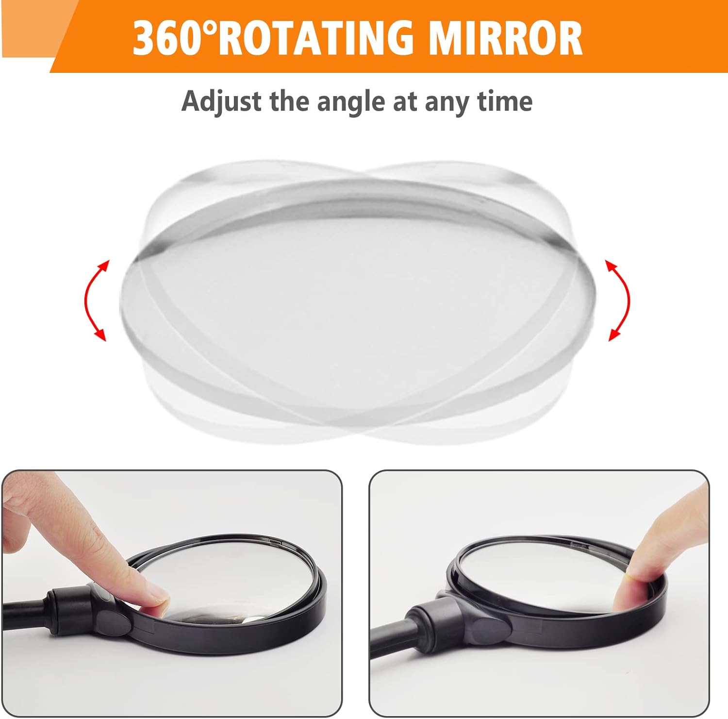 Bike Handlebar Mirror 2 Pack - Rotatable and Adjustable Wide Angle Rear View Shockproof Convex Mirror Universal for Bike Bicycle image number 3