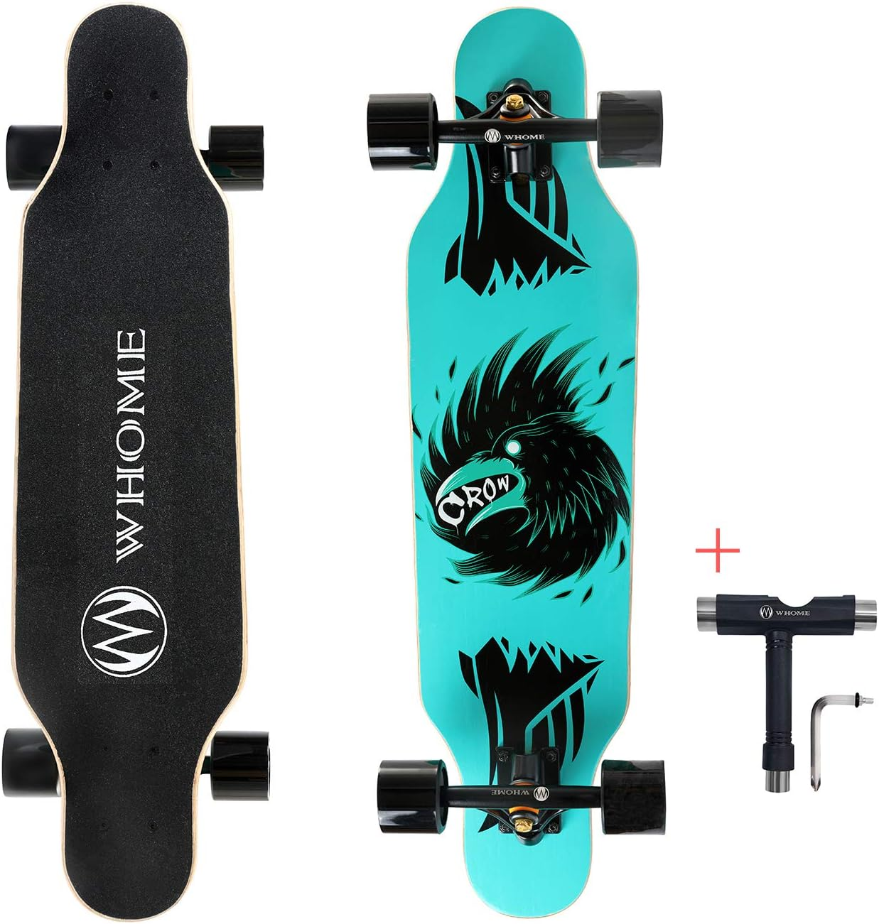 WHOME Longboard Skateboard - 31" Small Long Boards for Adults/Kids Teenagers/Girls Beginners/Boys Pro Cruiser Dancing Longboards with T-Tool