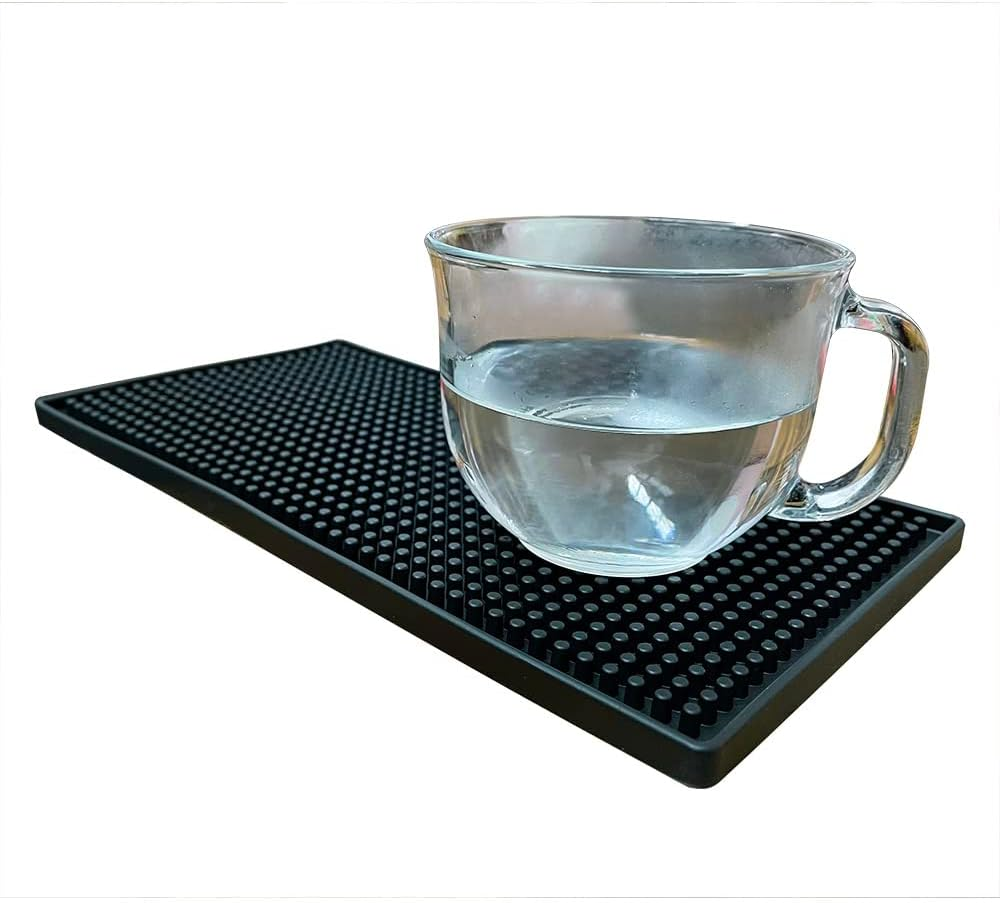Gtcwincn,Bar Mat, 12'' X 6'', Quality Rubber Bar Service Mat, Black Coffee Bar Mats, Spill Mat for Counter-Top image number 2