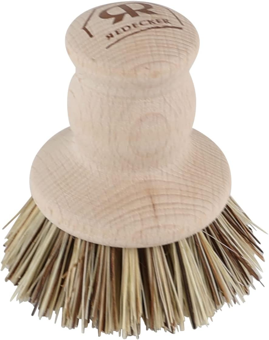 Redecker Wood Kitchen Brush Hard Plant Fiber Mix Brown