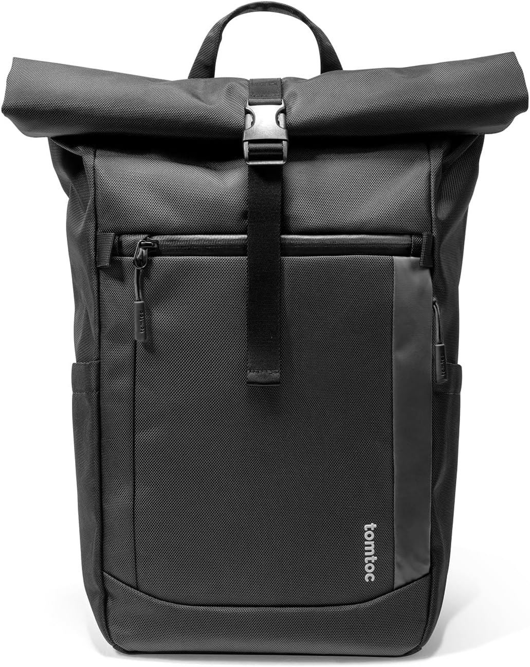 Tomtoc Rolltop Backpack for 13-17.3 Inch Laptop, Expandable and Water Resistant Travel Backpack, Adjustable Capacity 25-30L, Casual Commuter Daypack for College, Black image number 1