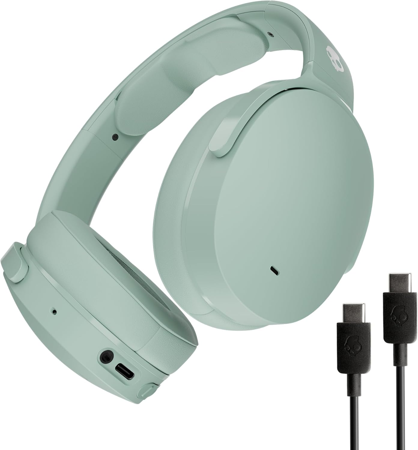 Skullcandy Hesh ANC Over-Ear Noise Cancelling Wireless Headphones with Charging Cable, 22 Hr Battery, Microphone, Works with Iphone Android and Bluetooth Devices - Preppy Sage