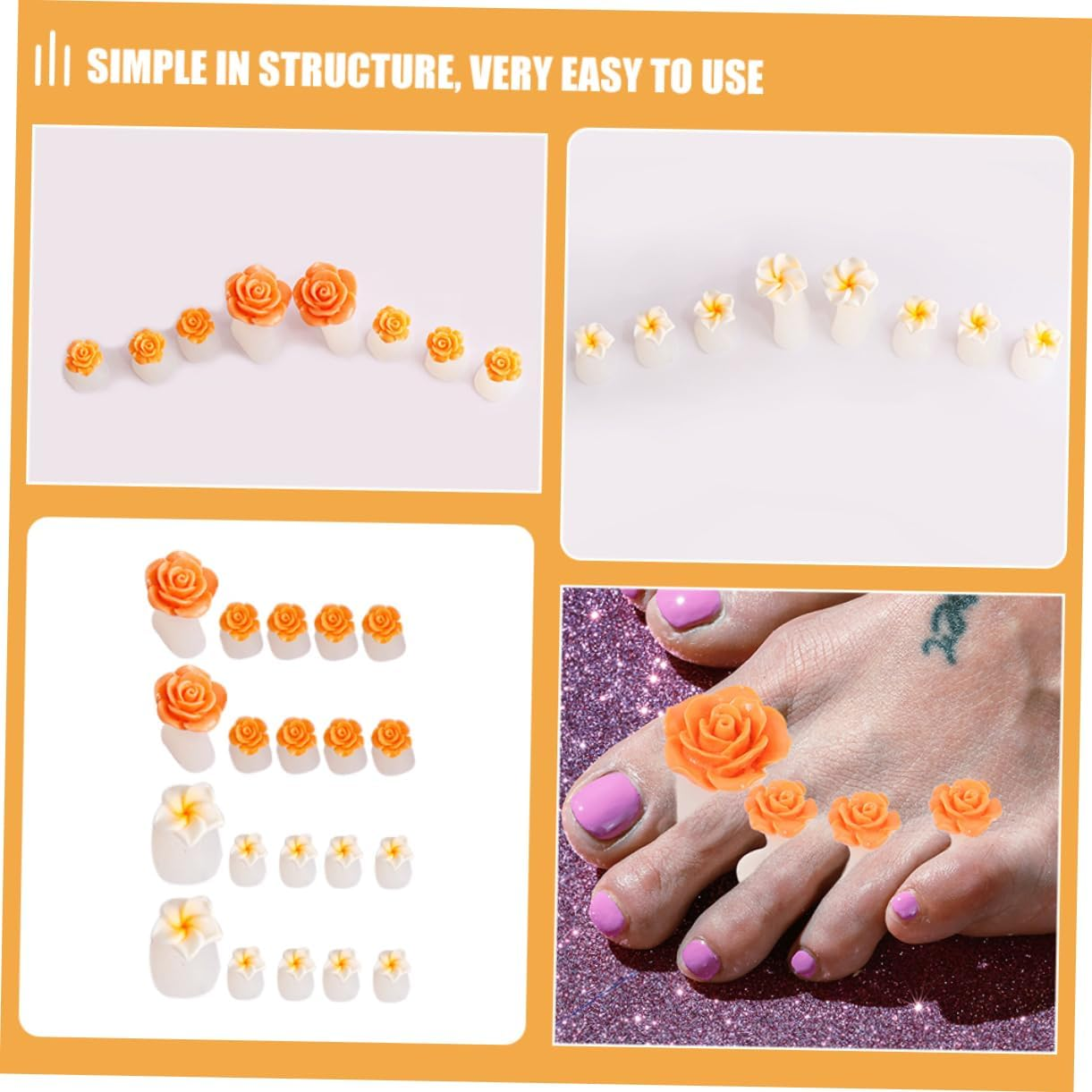 HEATSHAKING 16Pcs Nail Art Tools Toe Separators Silicone Toe Dividers for Pedicure