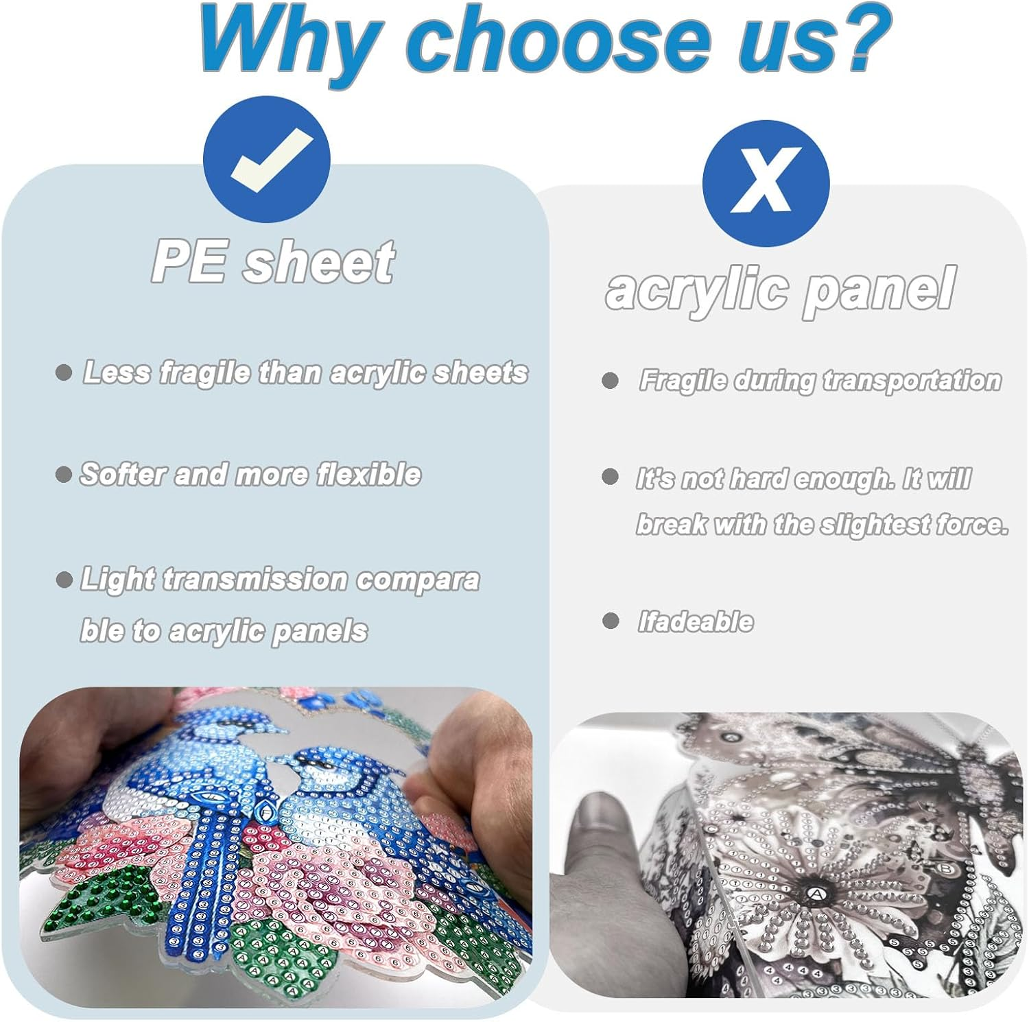 VNRGG Desktop Diamond Art Painting Set Bird, Diamond Art Kits for Adults Adult Diamond Art Set DIY Special Diamond Desktop Placement Decoration Boxed Packag (Blue) - Multicolor image number 4