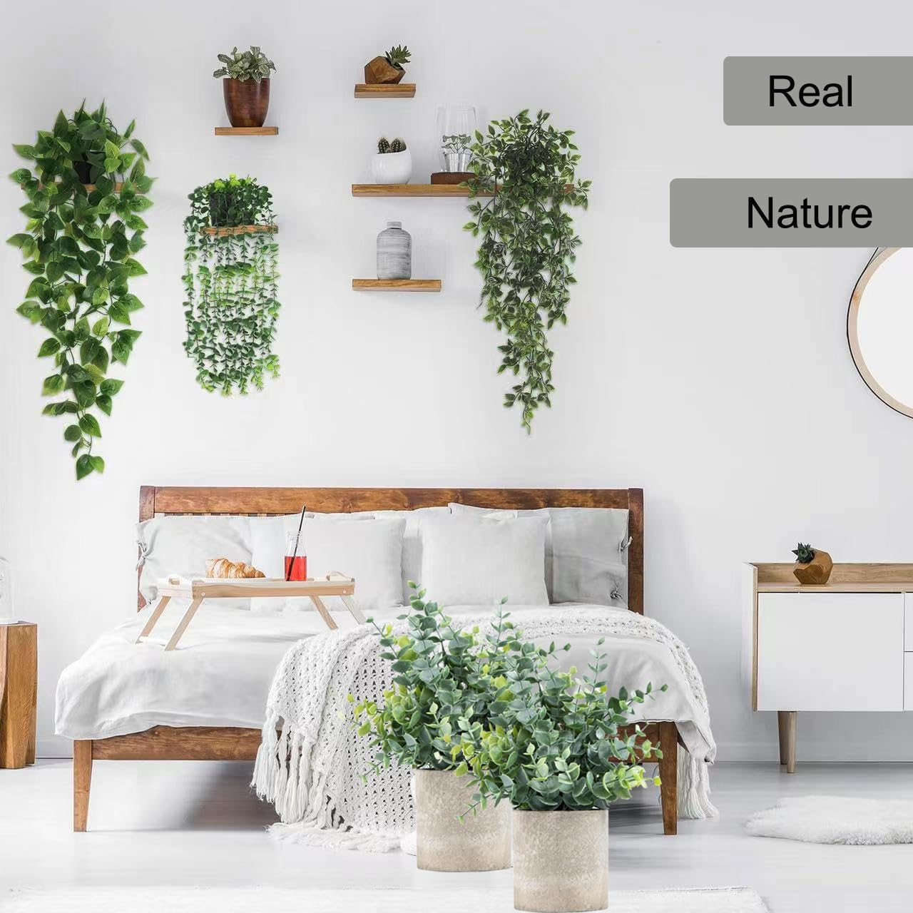 2Pcs Home Decor Artificial Plants, Fake Plants Eucalyptus Potted,Eucalyptus Leaf Potted Plants for Coffee Table Decor,Home Decor Items,Kitchen Dining Table Shelf Desk Bathroom Decor