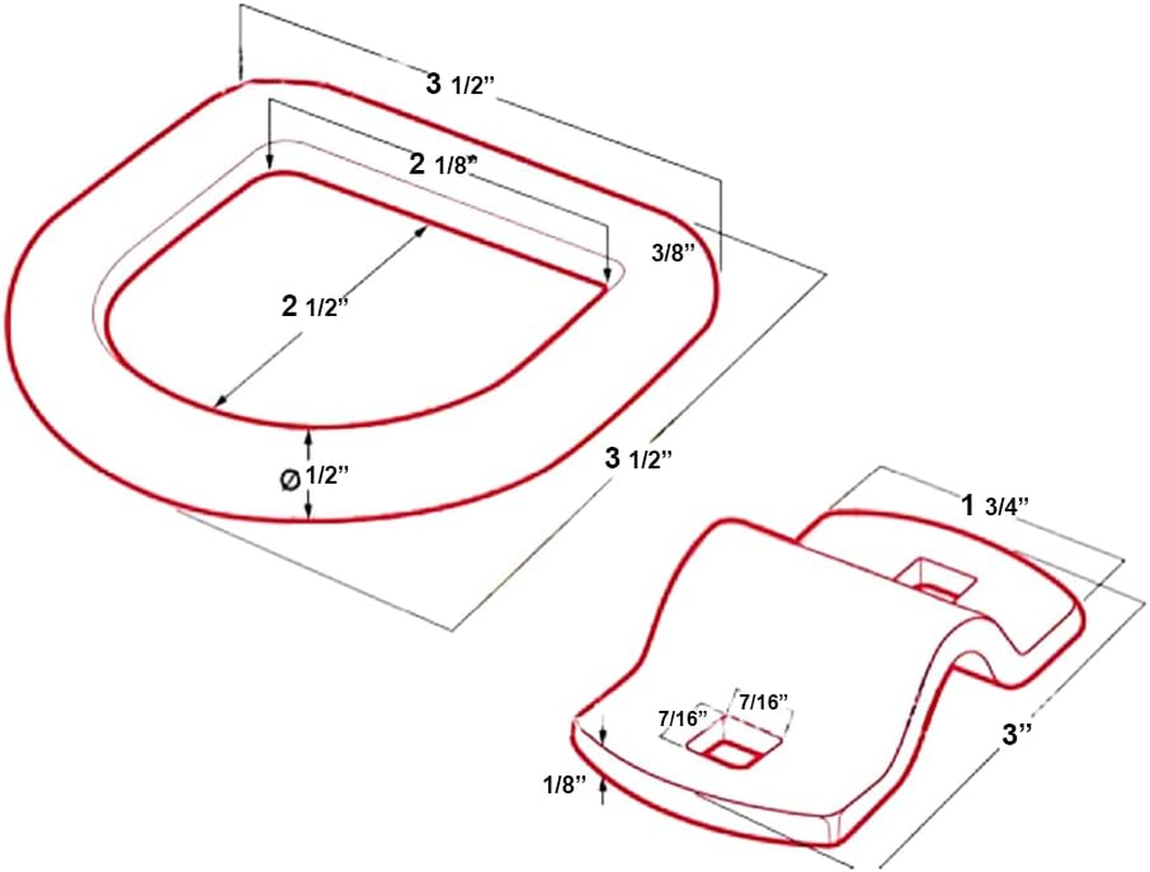 D Ring Tie down Anchors, Heavy Duty Truck Boat Cars Load Anchor Trailer with Mounting Bracket, Stainless Steel, Pack of 4 image number 5