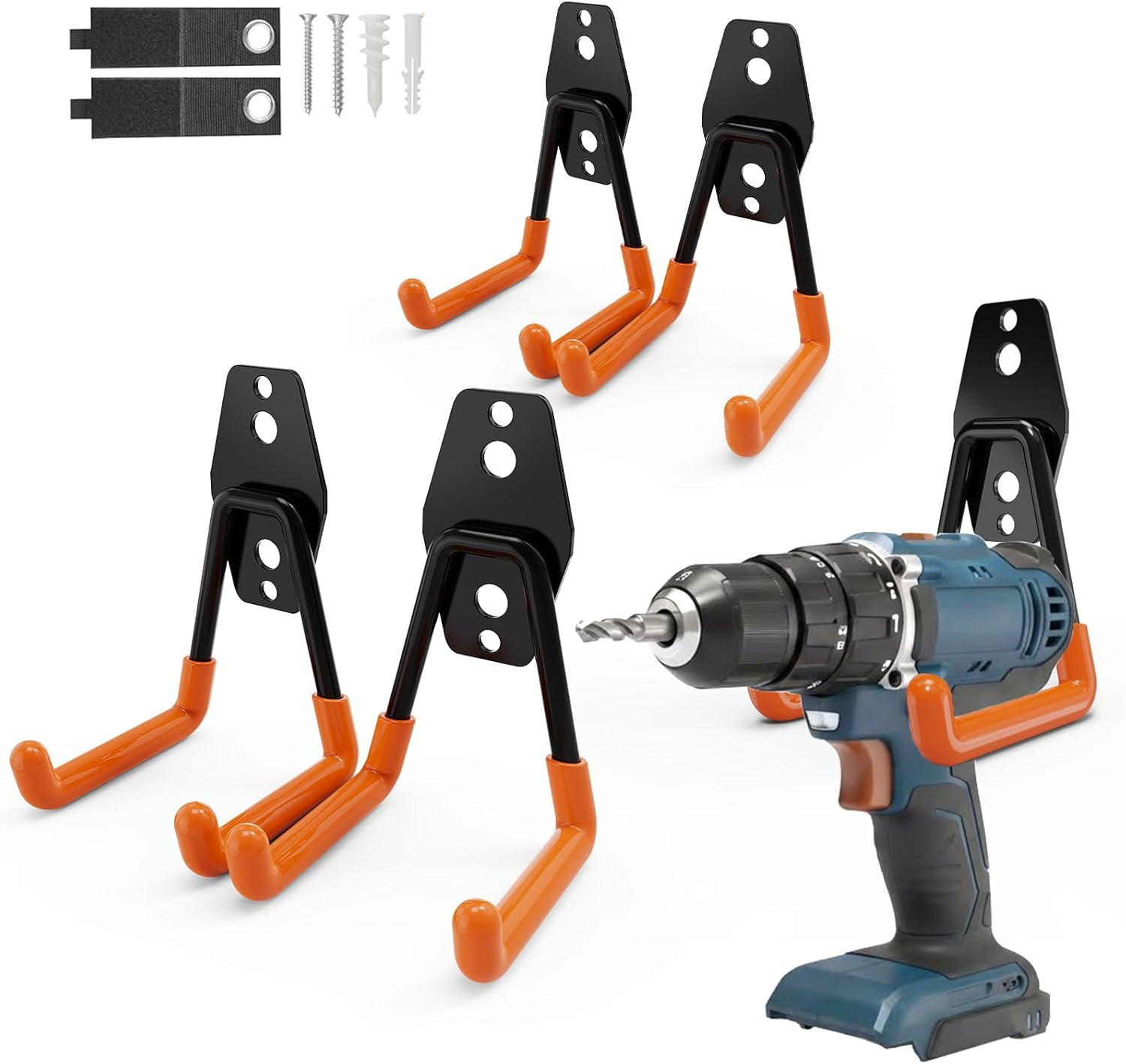 Garage Hooks Heavy Duty 14 Pack Wall Mount Storage Hangers with Mop Broom Holders and Extension Cord Holder Organizer for Power Tool Garden Tool Utility Ladder Hose