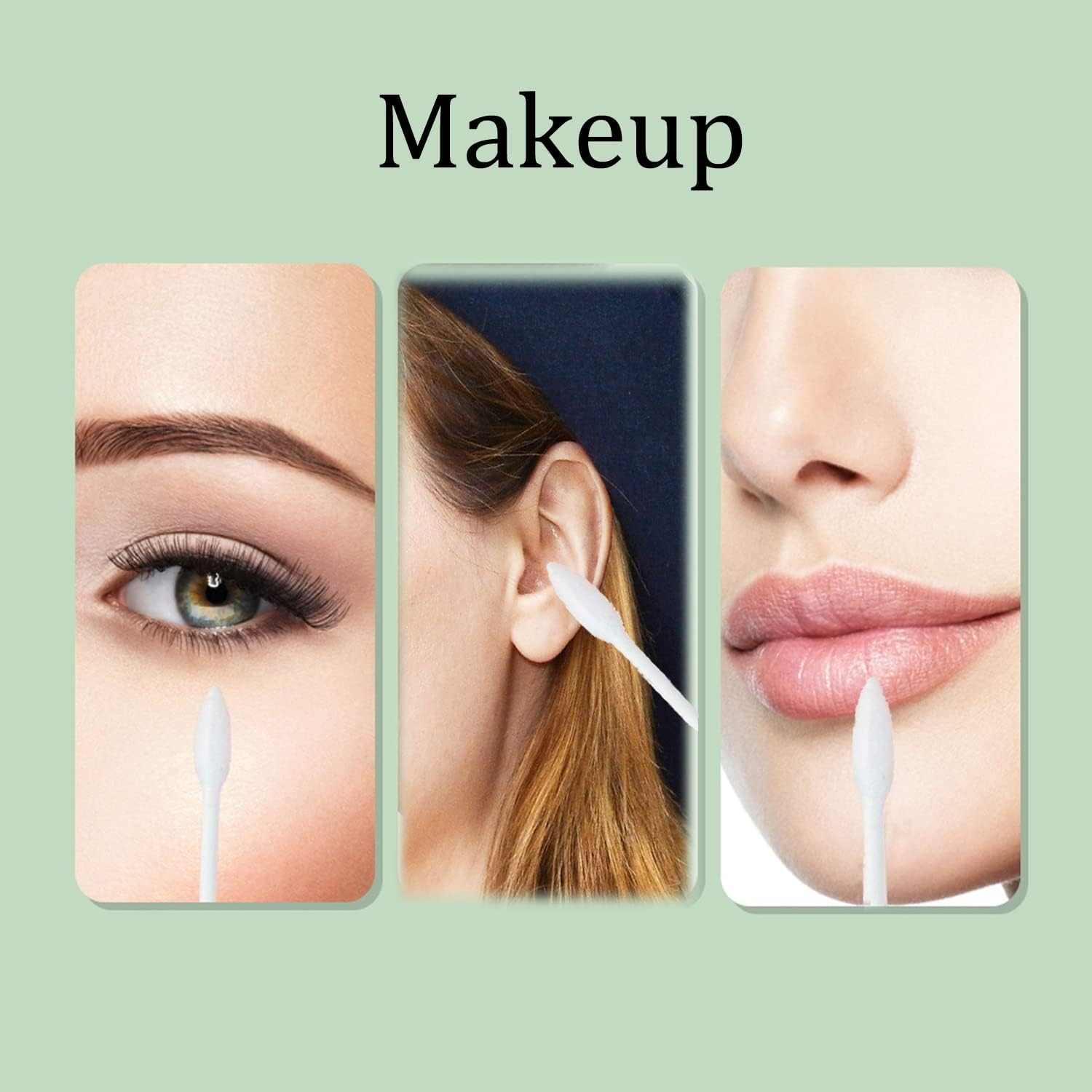 Double Precision Tips Cotton Swabs with Paper Stick, Pointed Organic Cotton Buds for Makeup, 800Pcs