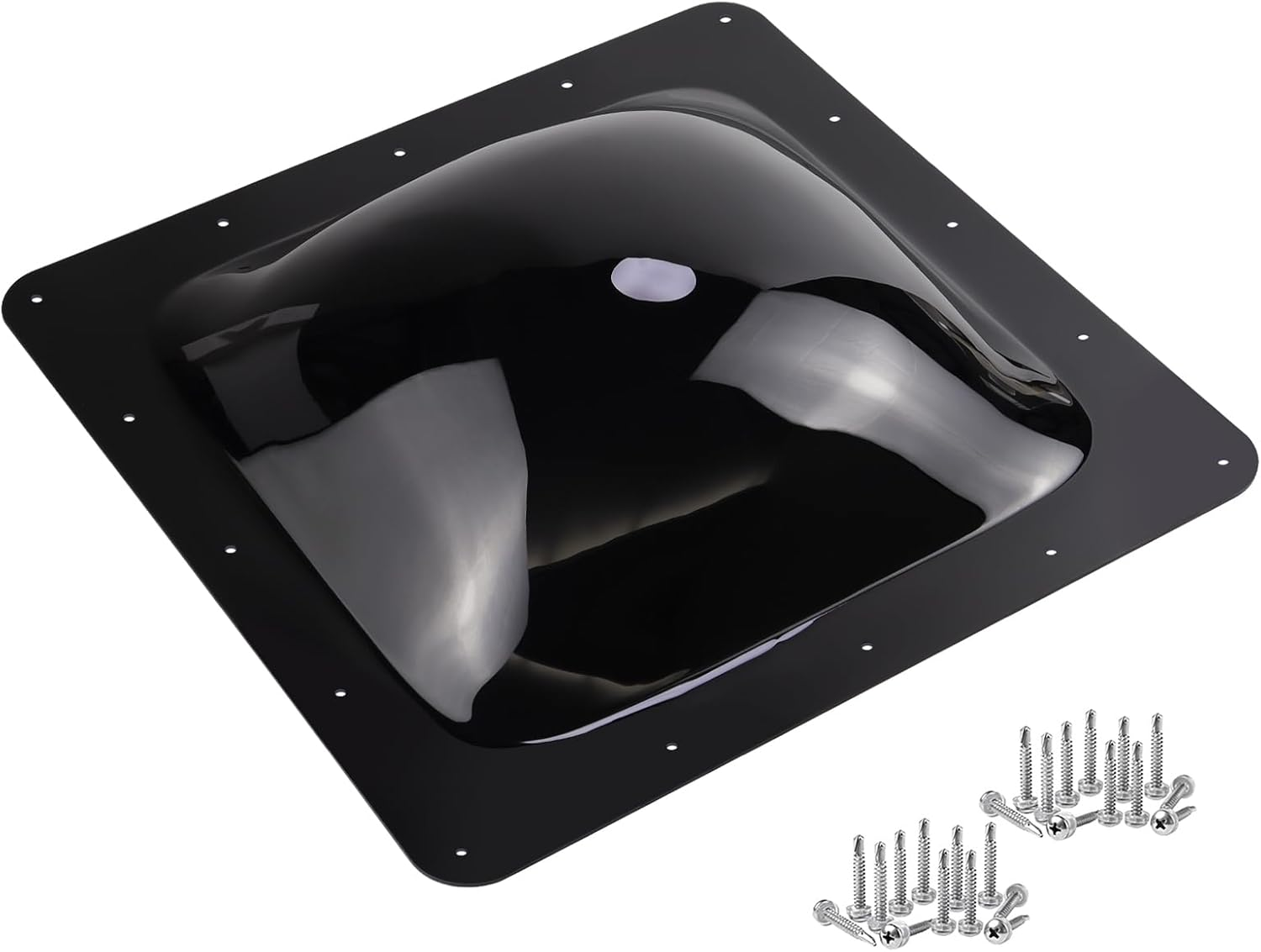 XMK RV Skylight Replacement,18" X 18" Outer Dome Fit 14" X 14" Openings, RV Skylight Cover Shower Roof Dome for Camper Trailer Fifth Wheel Truck, Impact Resistant, UV Block, Black image number 3