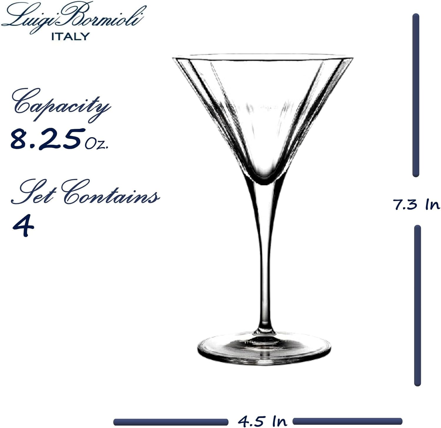 Luigi Bormioli C437 Bach Martin Glass 4-Pieces, 260 Ml Capacity, Clear, (Pack of 1) image number 1