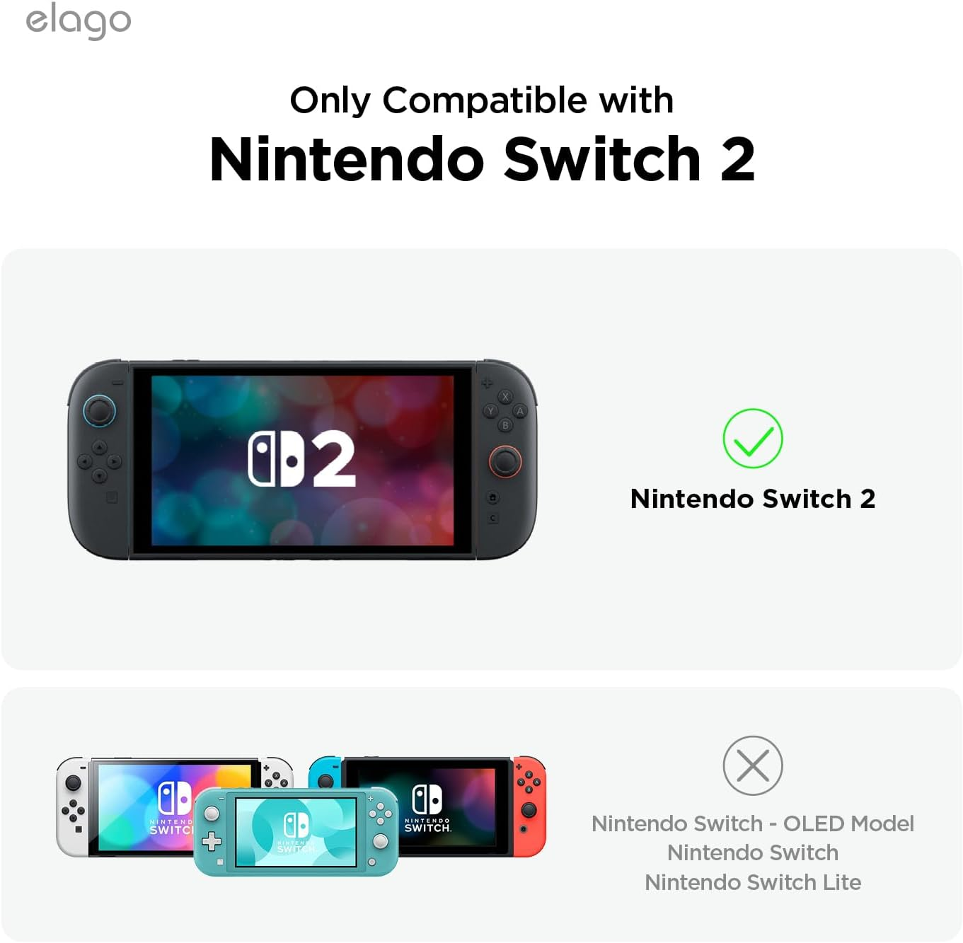 Elago Clear PC Case Compatible with Nintendo Switch 2, Hard PC Shell Cover, Shock Resistant, Full Body Protection, Comfortable Grip, Anti-Scratch (Transparent) image number 3