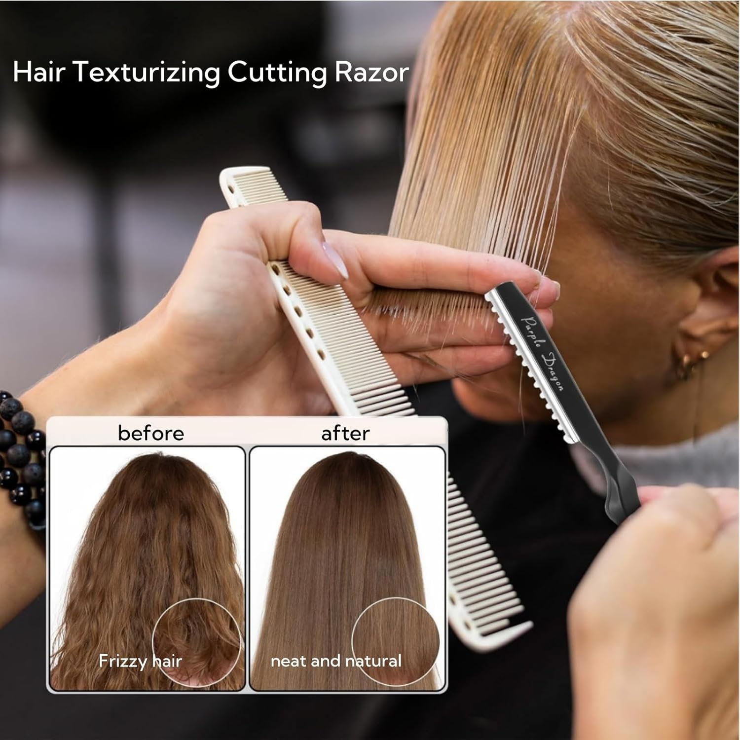 Suytvenxau Hair Styling Thinning Razor Set &ndash; Cutting Texturizing Razors for Salon Home with Replacement Cutter Kit for Layered Styles and Hairline Shaping image number 1