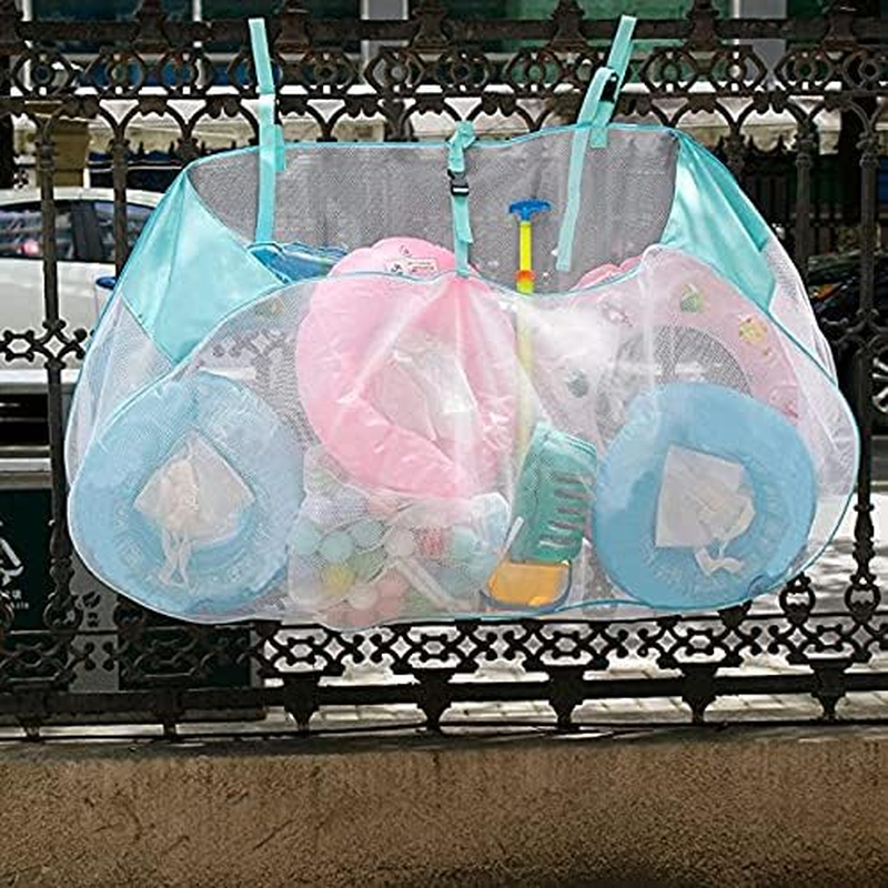 Pool Mesh Bag, Toy Storage for Pool, Swimming Pool Accessories, Pool Floats, Balls, Toys and Equipment Rolling Mesh Organizer Storage Bin