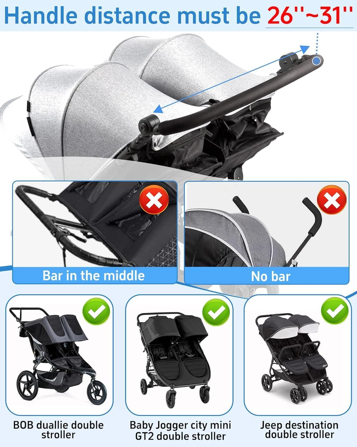 Stroller Organizer for Double Strollers - Large Storage Bag with Bottle & Cup Holders, Parent Console for Side-By-Side & Jogger Strollers, Durable & Spacious Accessory image number 3