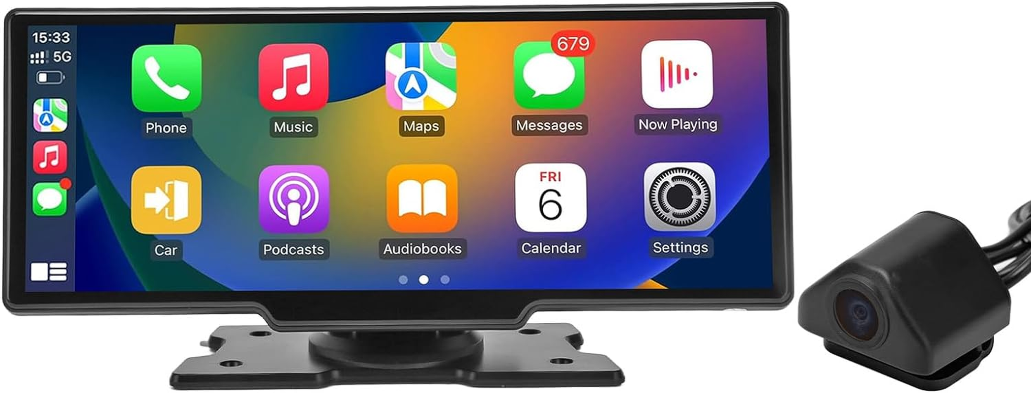 Portable Car Stereo for ANYTEK, 10.26In IPS Touchscreen Bluetooth5.0 Car Stereo, Touch Screen Compatible Wireless for Carplay and Wireless for Android Auto image number 3