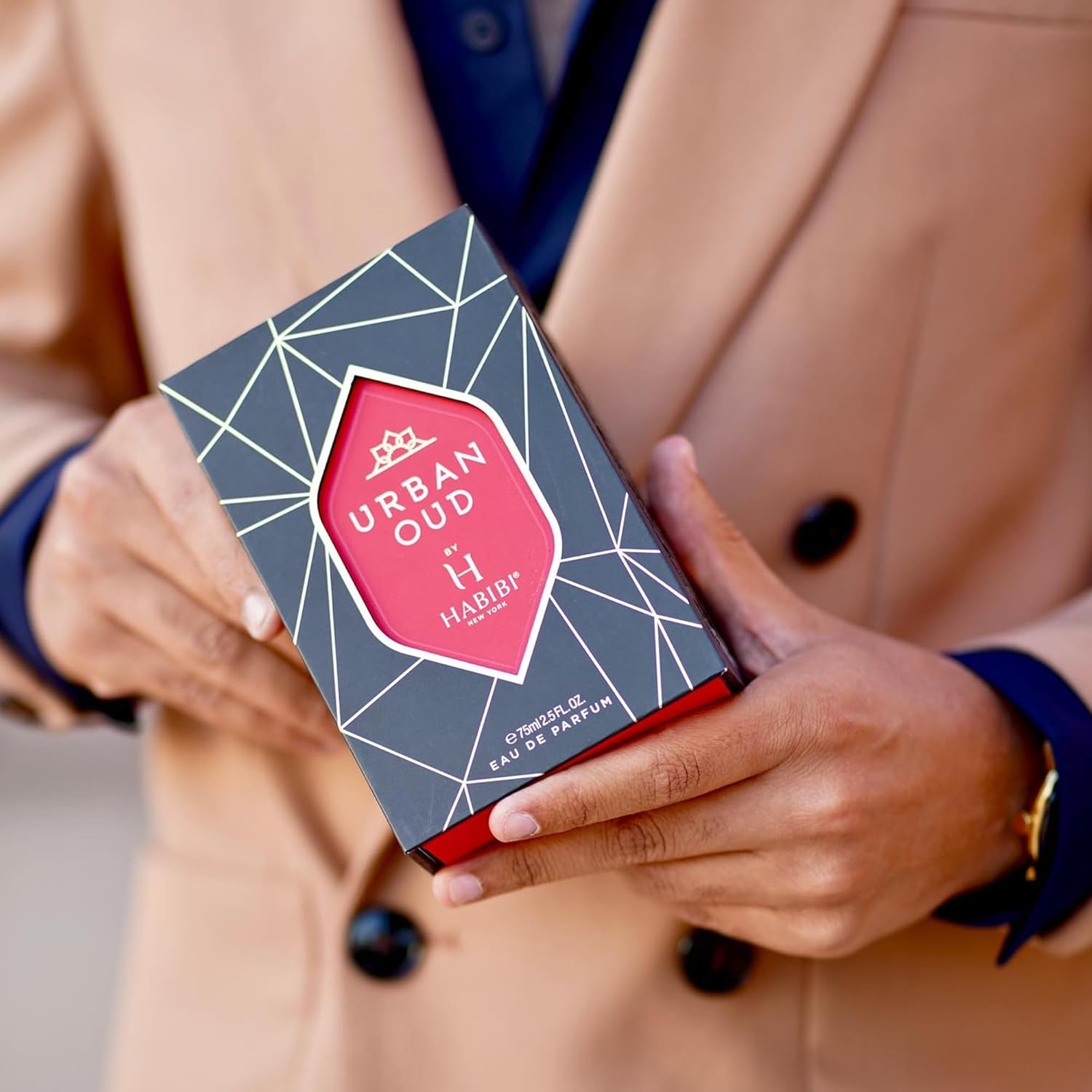 H HABIBI Urban Oud Perfume for Men &ndash; 2.5 Oz (75ML) Long Lasting Arabian Cologne, Woody Citrus Oud Men Perfume, Luxury Fragrance Gift for Special Occasions image number 3