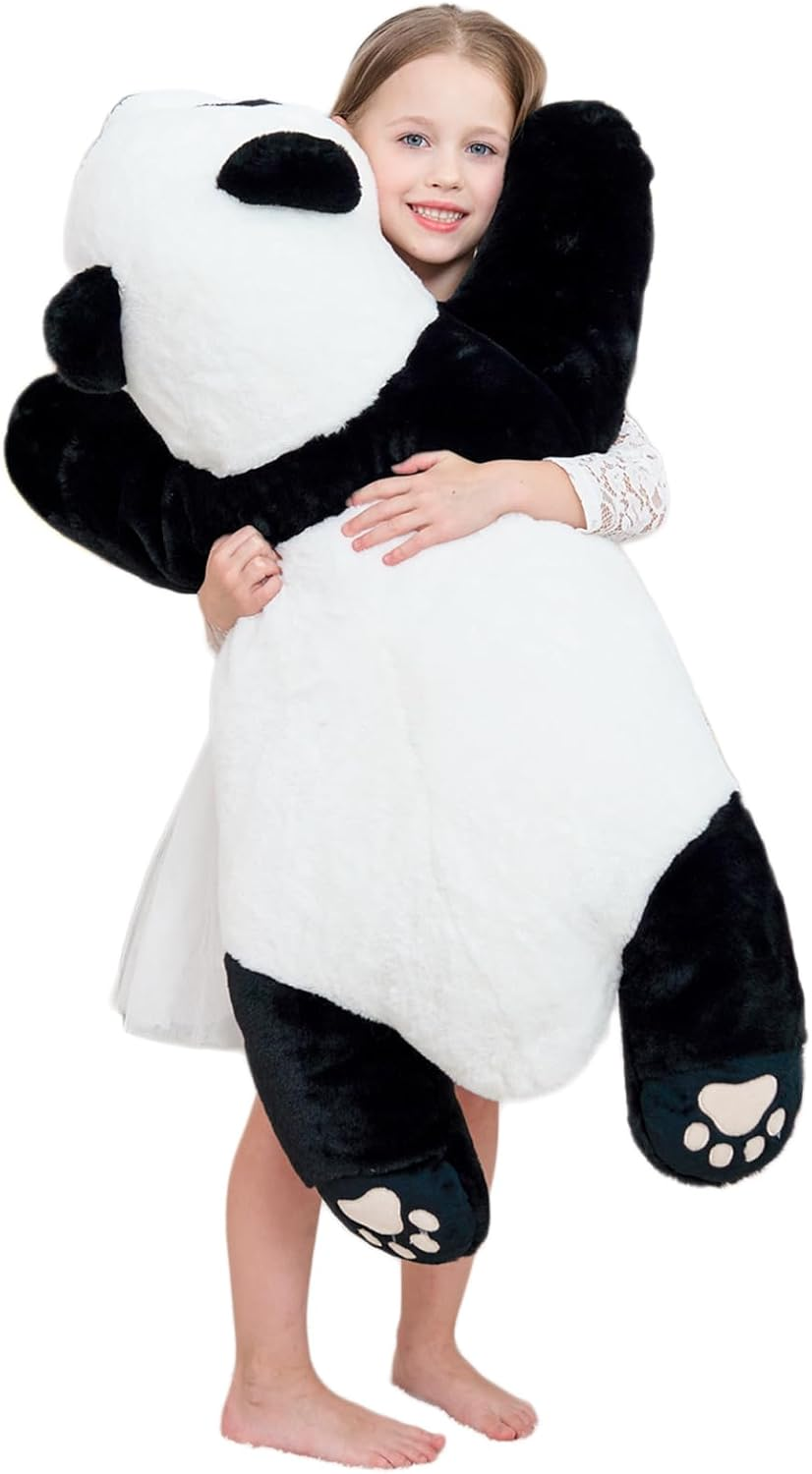 Doireum Panda Giant Weighted Stuffed Animal, 2.87Lbs Cute Big Panda Plush Hugging Pillow Toy for Boys Girls Valentine Christmas, 39.3 Inch