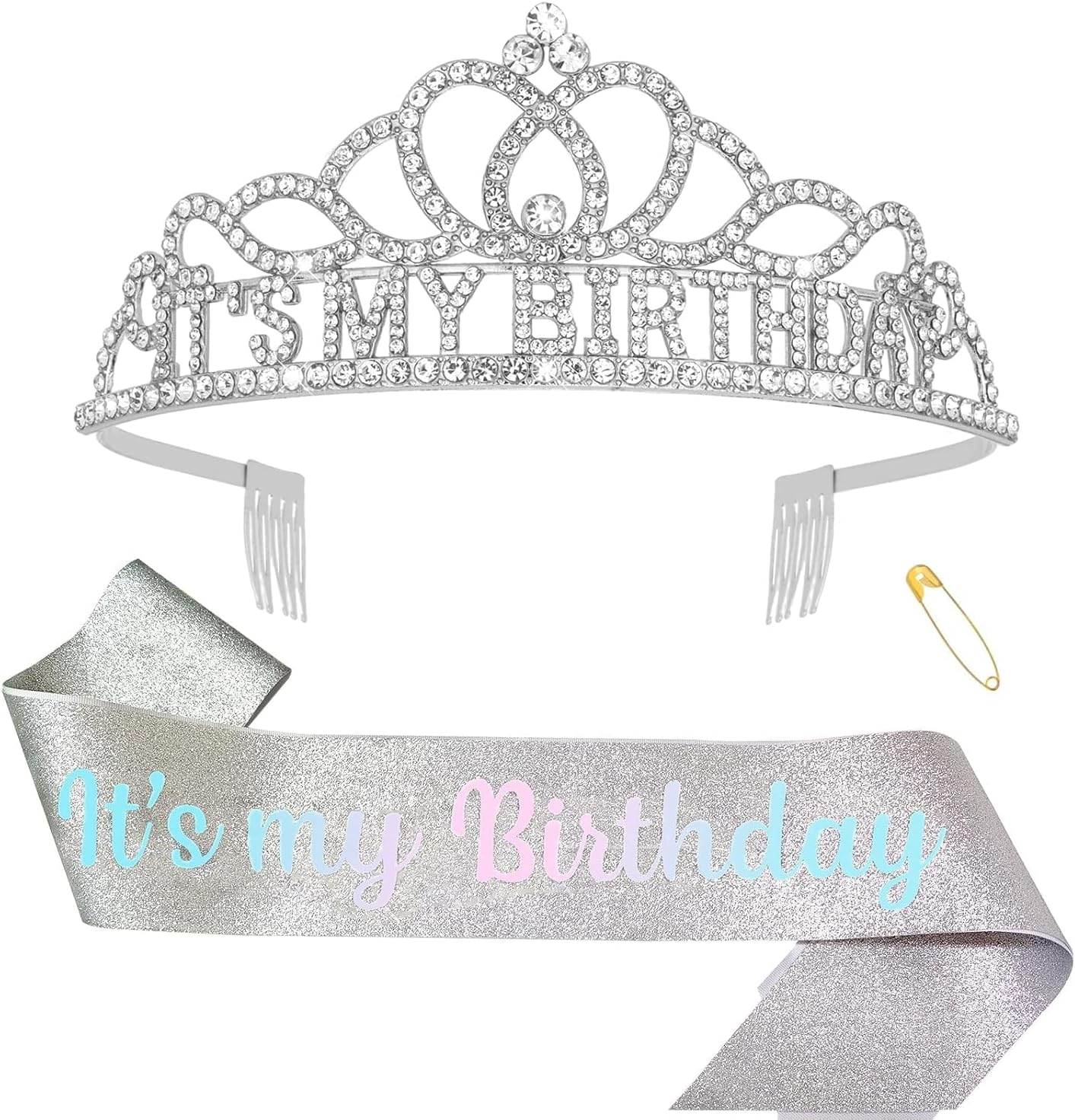 KIUEZIR It'S My Birthday Headband and Sash Set for Women