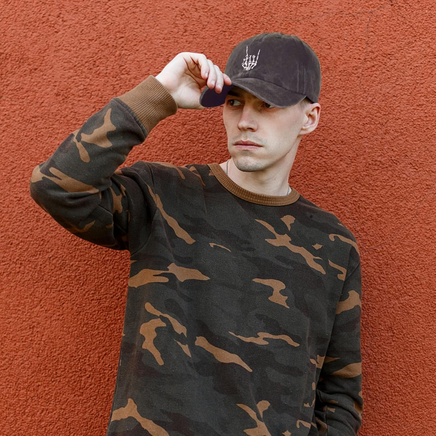 Halloween Skull Knit Beanie Hats/Baseball Cap for Men Women Emo Cool Gothic Gifts Goth Skeleton Winter image number 4