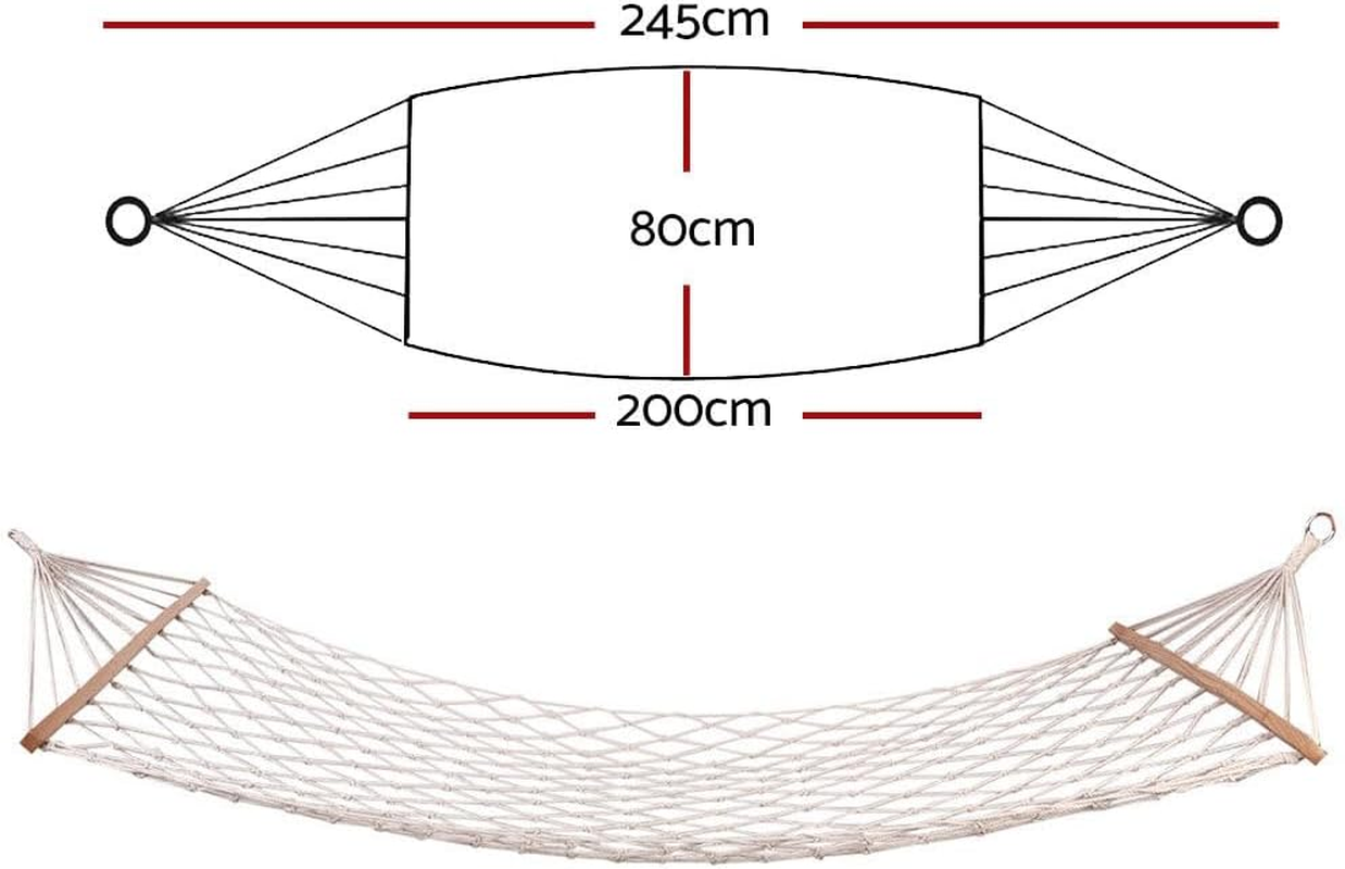 Gardeon Portable Hammock Chair, Lightweight Hanging Swing Bed for Camping, Patio, Backyard, Porch or Indoor Use, 150Kg Capacity, Breathable Mesh, White image number 1