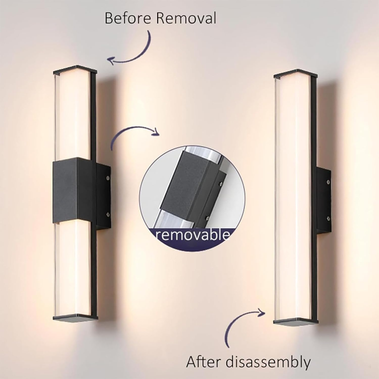 Outdoor LED Long Wall Sconce Modern Acrylic Wall Lights Outside/Indoor Garden Wall Lamps IP65 Waterproof 3000K/4000K/6500K for Hallway Villa Balcony Patio Garage (White Light,150Cm) XXZ image number 1