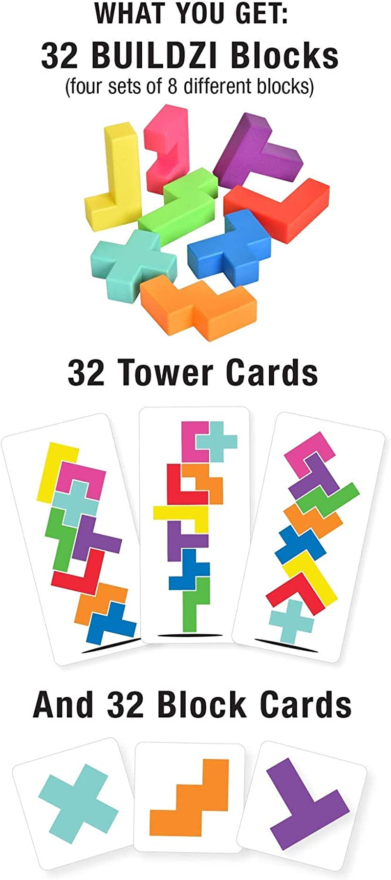 BUILDZI - the Fast Stacking - Nerve Racking - Block Building Game by Carma Games - Ages 6 to 96 image number 1