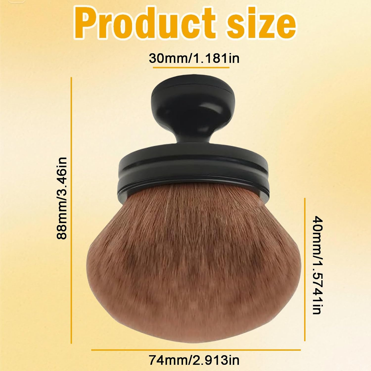 Rylaxzon Extra Large Body Self Tanner Powder Brush, Blush Brush and Makeup Brush - Soft Dense Foundation and Body Brush for Full Coverage, Buffing, Blending and Contouring (Black) image number 4