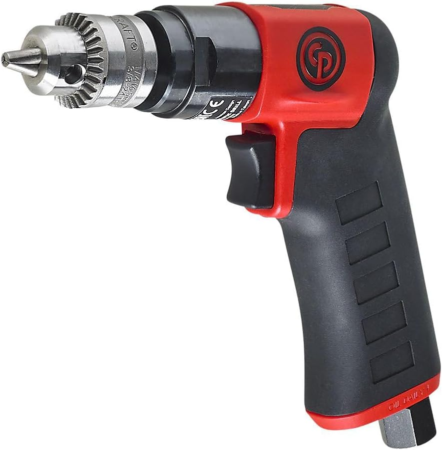 Chicago Pneumatic CP7300C - Air Power Drill, Hand Drill, Power Tools & Home Improvement, 1/4 Inch (6.5 Mm), Keyed Chuck, Pistol Handle, 0.31 HP / 230 W, Stall Torque 1.9 Ft. Lbf / 2.6 NM - 3300 RPM