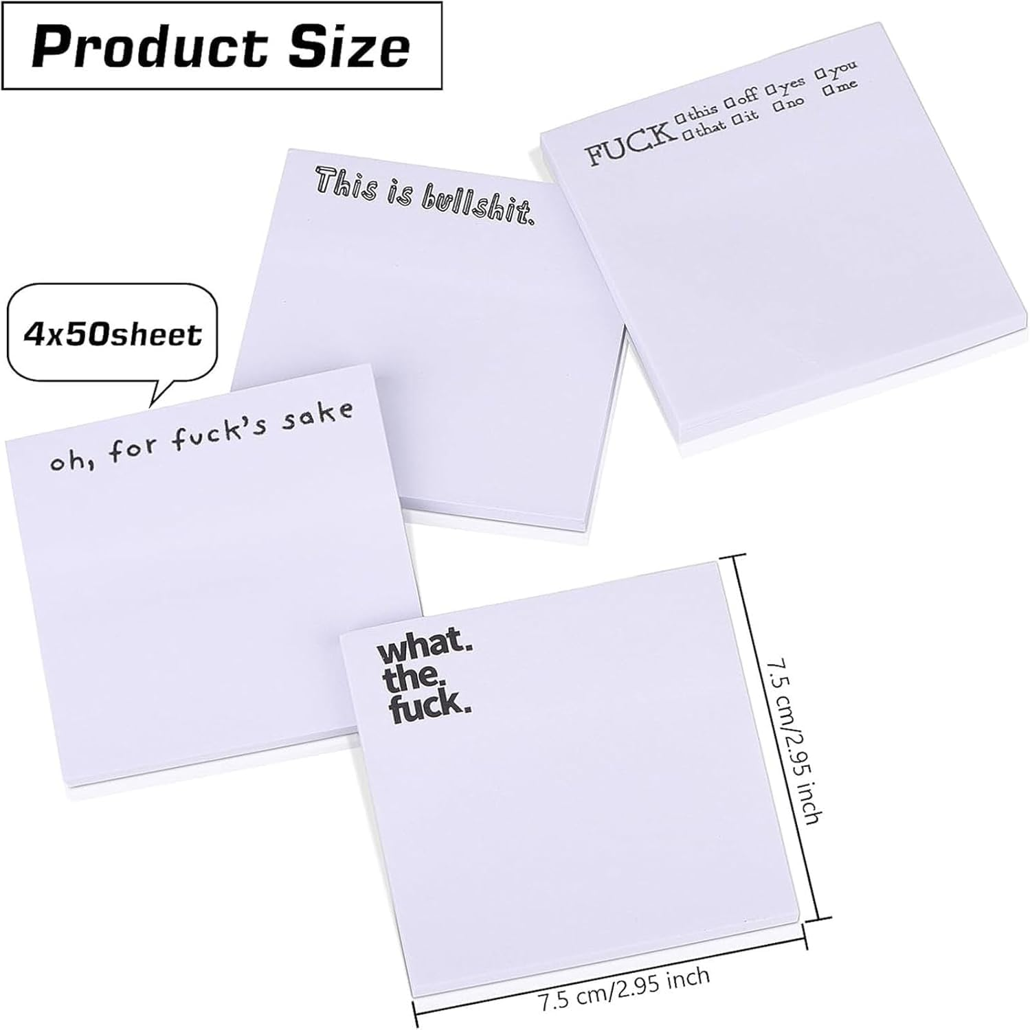 8PCS Funny Sticky Note, Betterjonny 4 Styles Novelty Sticky Notes Spoof Snarky Office Supplies for Women Men, Sassy Desk Accessories School Supplies, Funny Gifts for Friends Colleagues image number 2