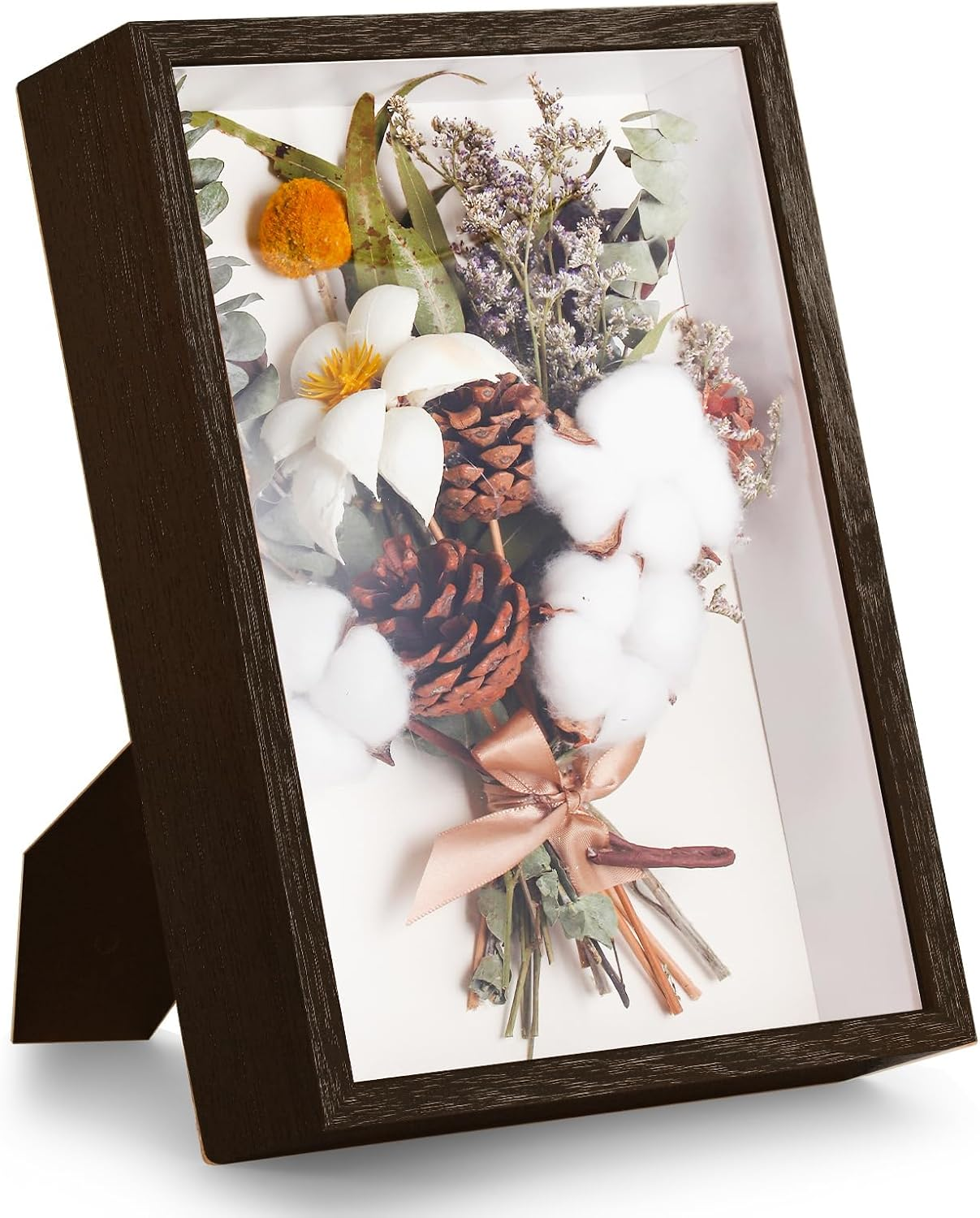 Box Frame, Flower Frame, 3D Picture Frame, Box Picture Frame for Dried Flowers, Crafts, Photos, Money, and Stamps. Great as a Gift for Friends or as Room Decor (Black)