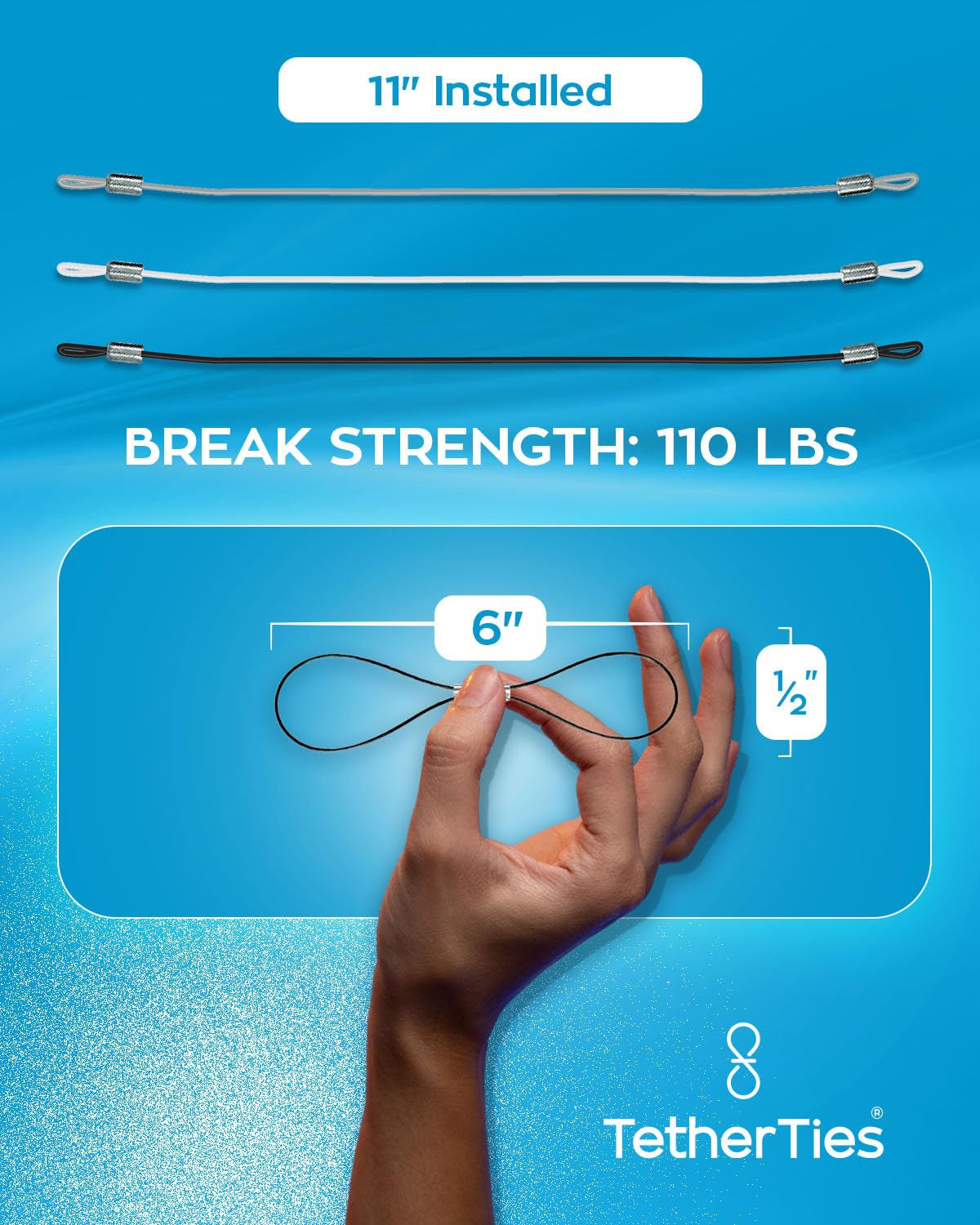 Patented Pre-Assembled Adapter Ties - Anti-Theft Cable Locks for Tools, Dongles, Tethers, Computer Adapters. Steel Cable, Security Lock, Easy Installation with Free Crimping Tool image number 4