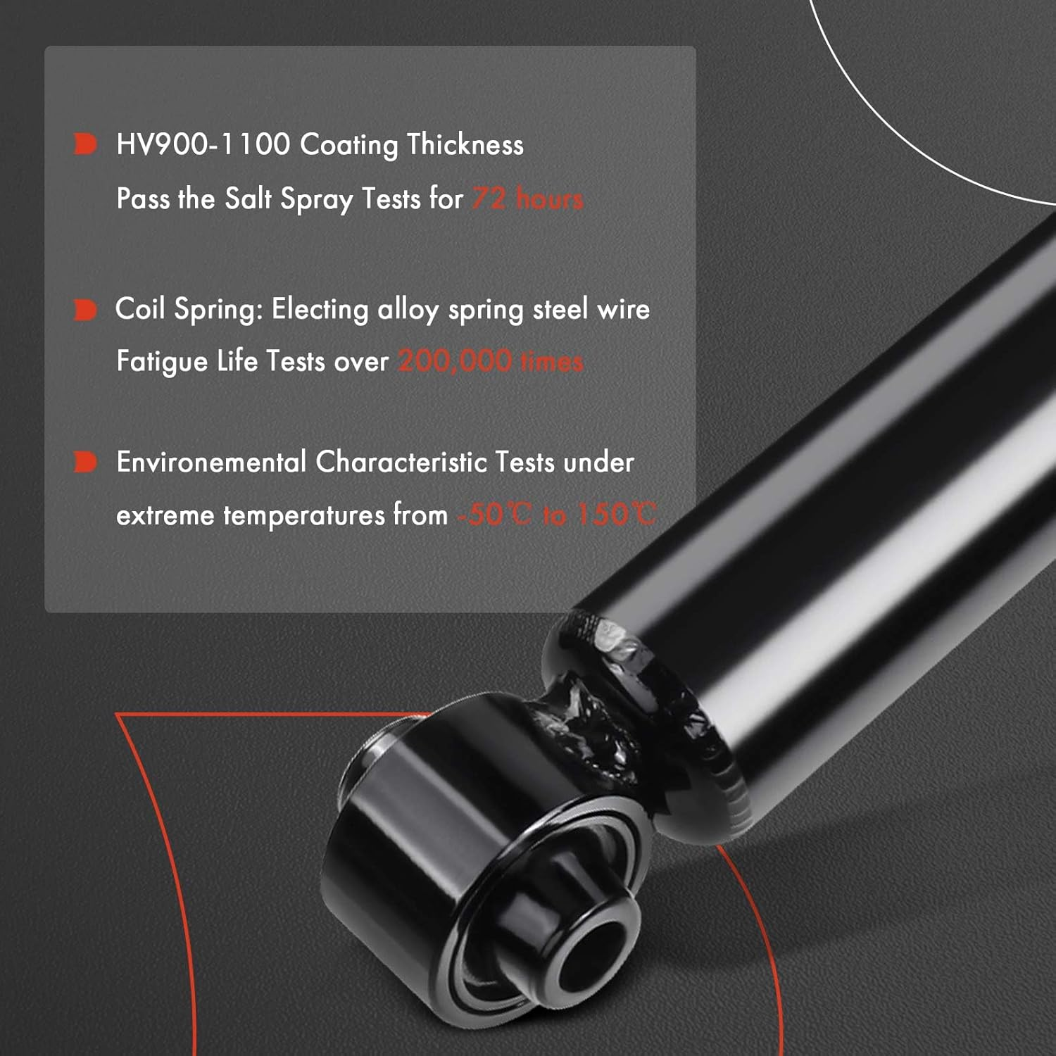 A-Premium Rear Shock Absorbers Compatible with Toyota Highlander 2014-2022, Sienna 2021-2025 & Lexus Rx350/Rx450H 2010-2022, Rx350L/Rx450Hl 2018-2022, 2-PC Set image number 2