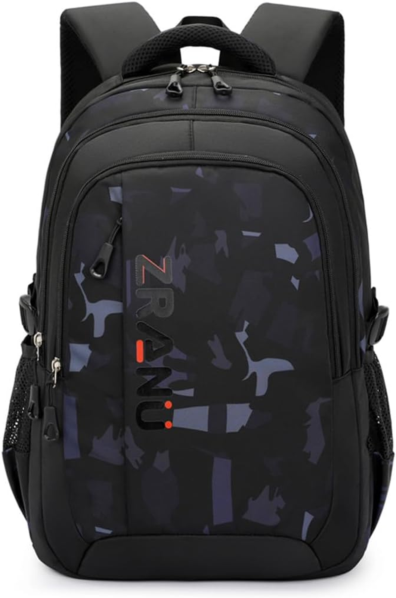 EKUIZAI Camouflage or Geometric Print Boys Backpack Kids Schoolbag Black Cool Backpack for Teen Boys