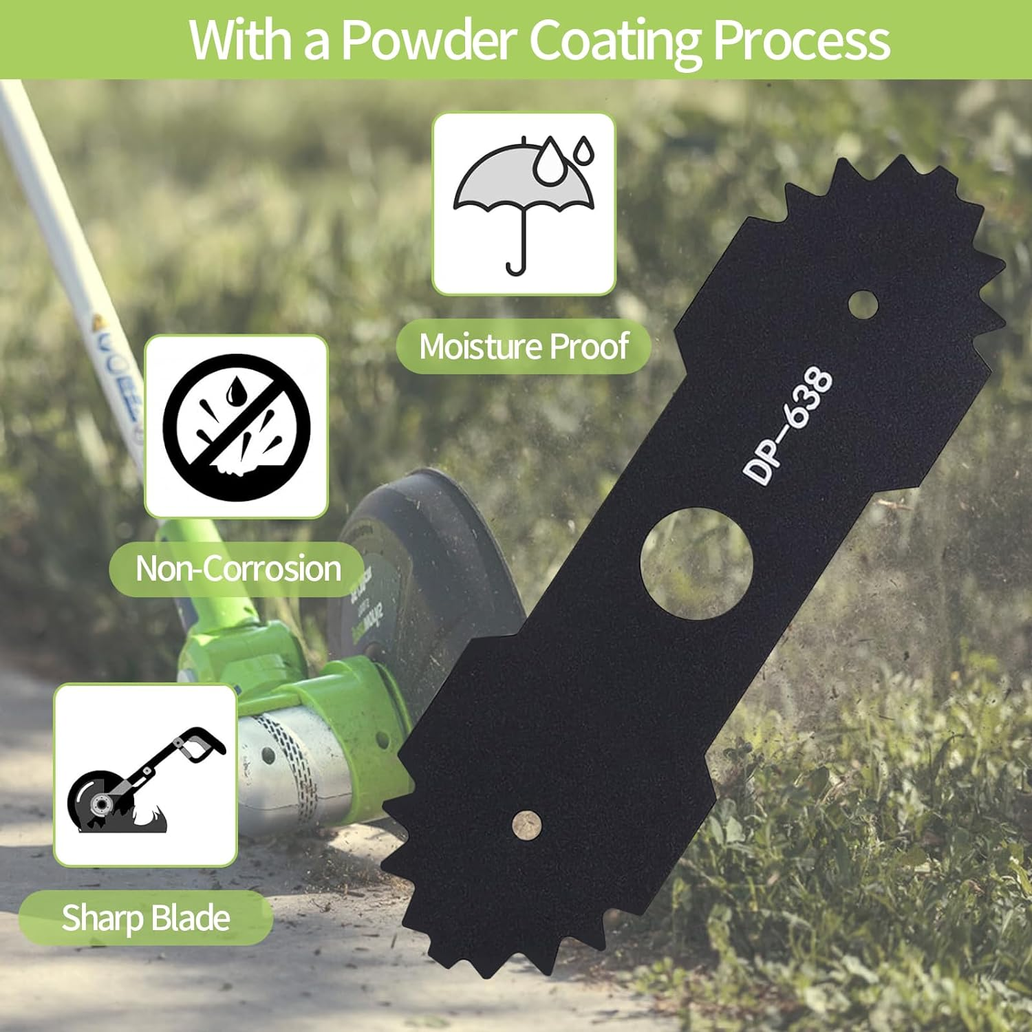 2 PCS Lawn Mower Edger Blades with Teeth, Lawn Trimming Machine Blade, Electric Lawn Edger Blade Compatible with Ryobi Edger RY13050 RY13050A RY15518 RY40030, Heavy Duty Steel Edger Blade Replacement image number 3