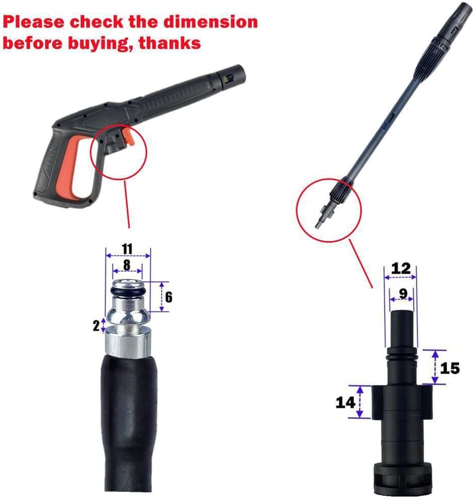 Pressure Washer 16Mpa Pressure Washer Clip on Spray Water Jet Fit for Bosch AQT Black & Decker image number 2